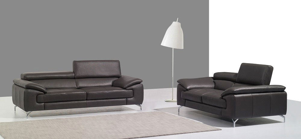 A973 Premium Leather Sofa Set in Black