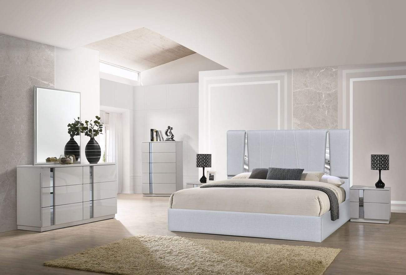 J and M Furniture Bed Matissee Bed in Silver Grey