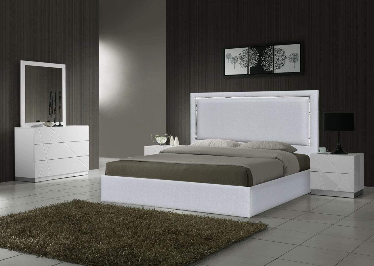 J and M Furniture Bed Monet Bed in Silver Grey