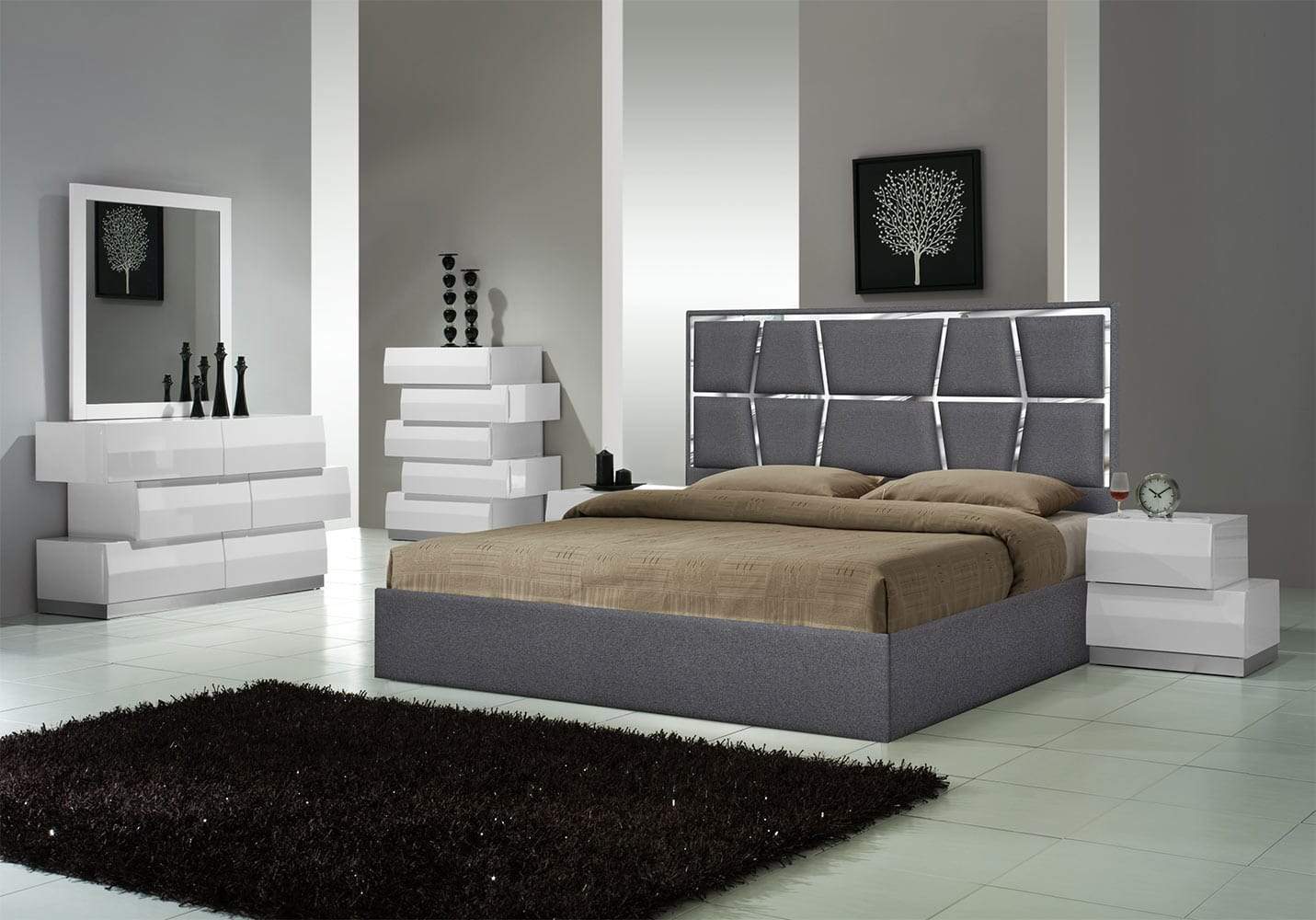 J and M Furniture Bedroom Sets Degas Bed in Charcoal