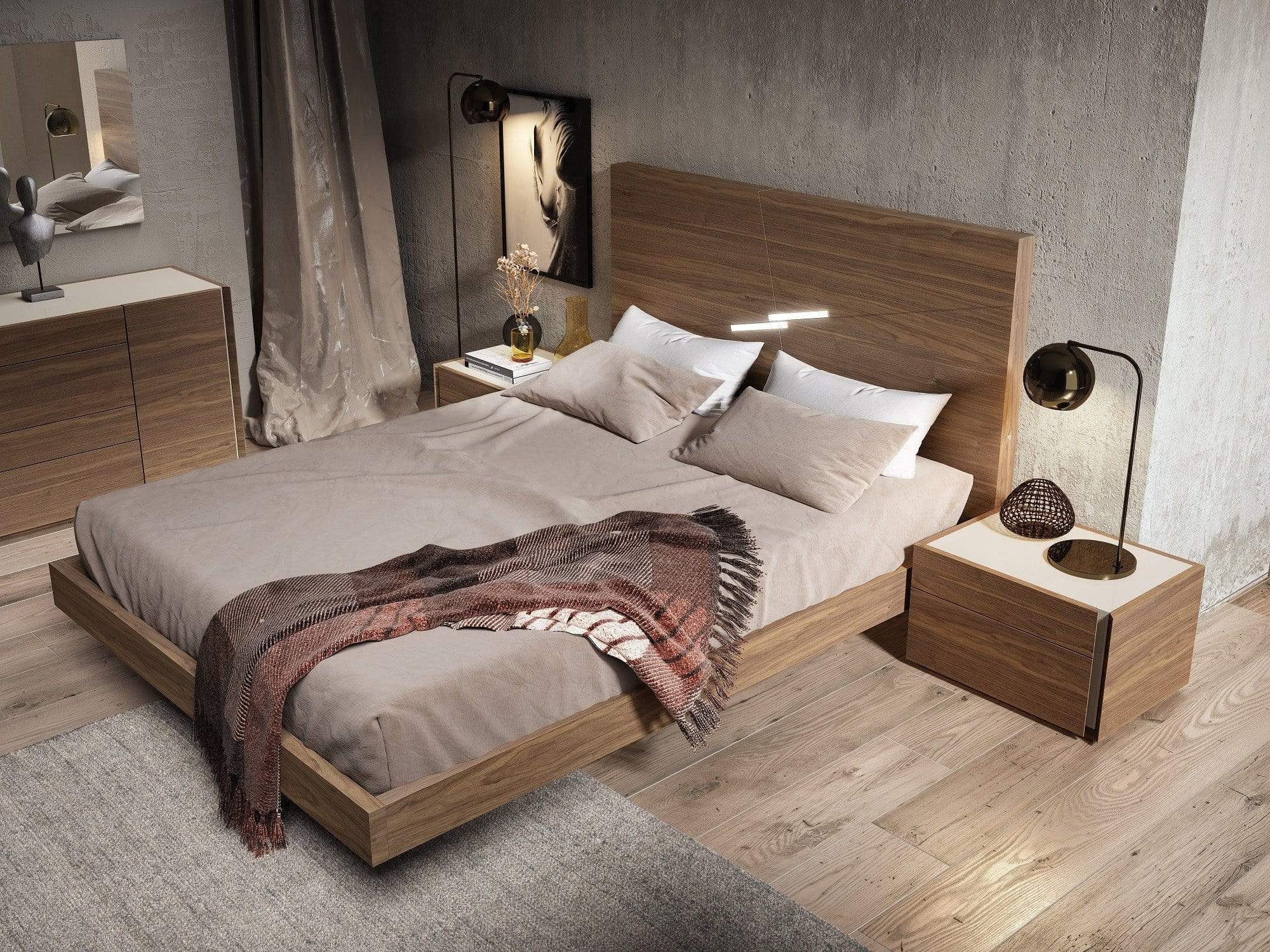 J and M Furniture Bedroom Sets Faro Premium Bedroom Set in Walnut