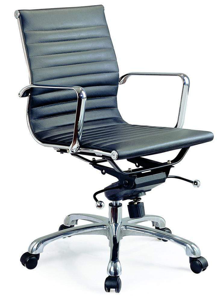 J and M Furniture Chair Black Comfy Office Chair - Low Back