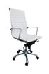 J and M Furniture Chair White Comfy Office Chair - High Back