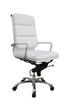 J and M Furniture Chair White Plush Office Chair - High Back