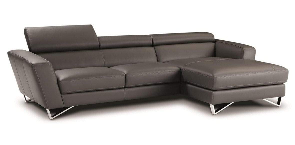 J and M Furniture Couches & Sofa Dark Grey / Right Sparta Leather Mini Sectional In Colors
