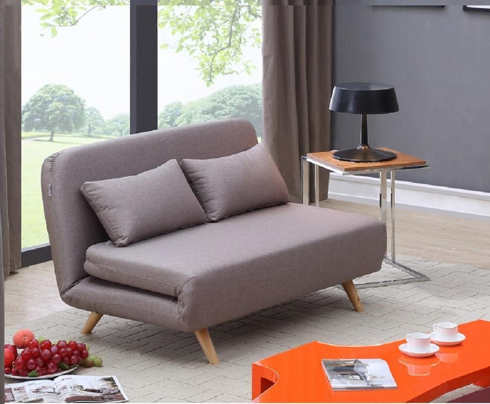 J and M Furniture Couches & Sofa JK037 Modern Sofa Sleeper in Beige Microfiber