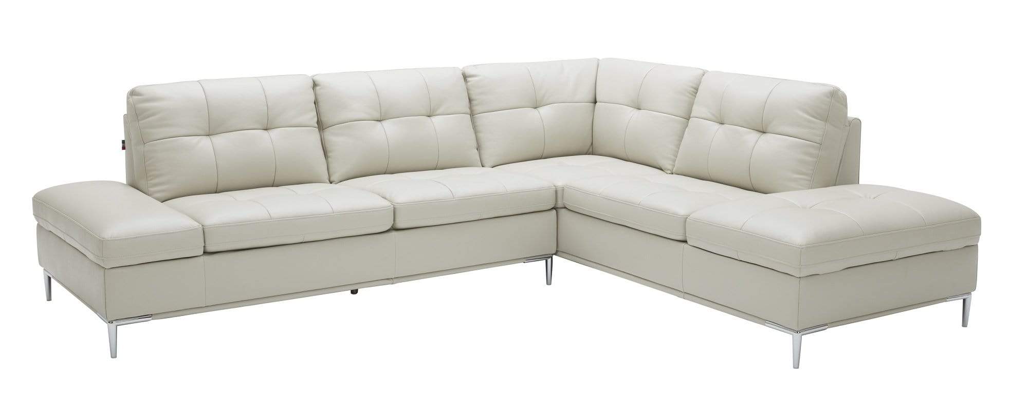 J and M Furniture Couches & Sofa Silver Gray / Right (As Shown) Leonardo Sectional with Storage In Various Colors