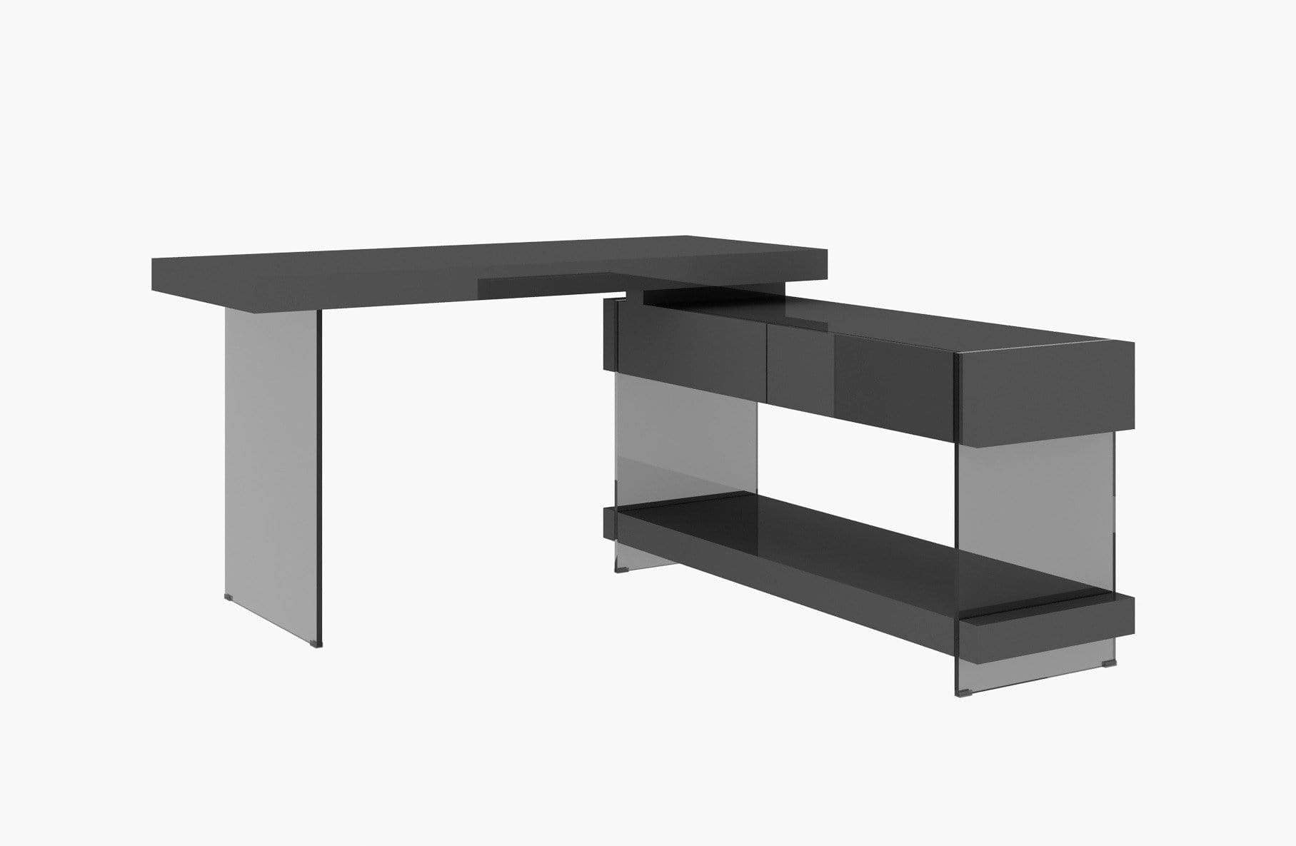 J and M Furniture Desk Cloud Modern Desk in High Gloss
