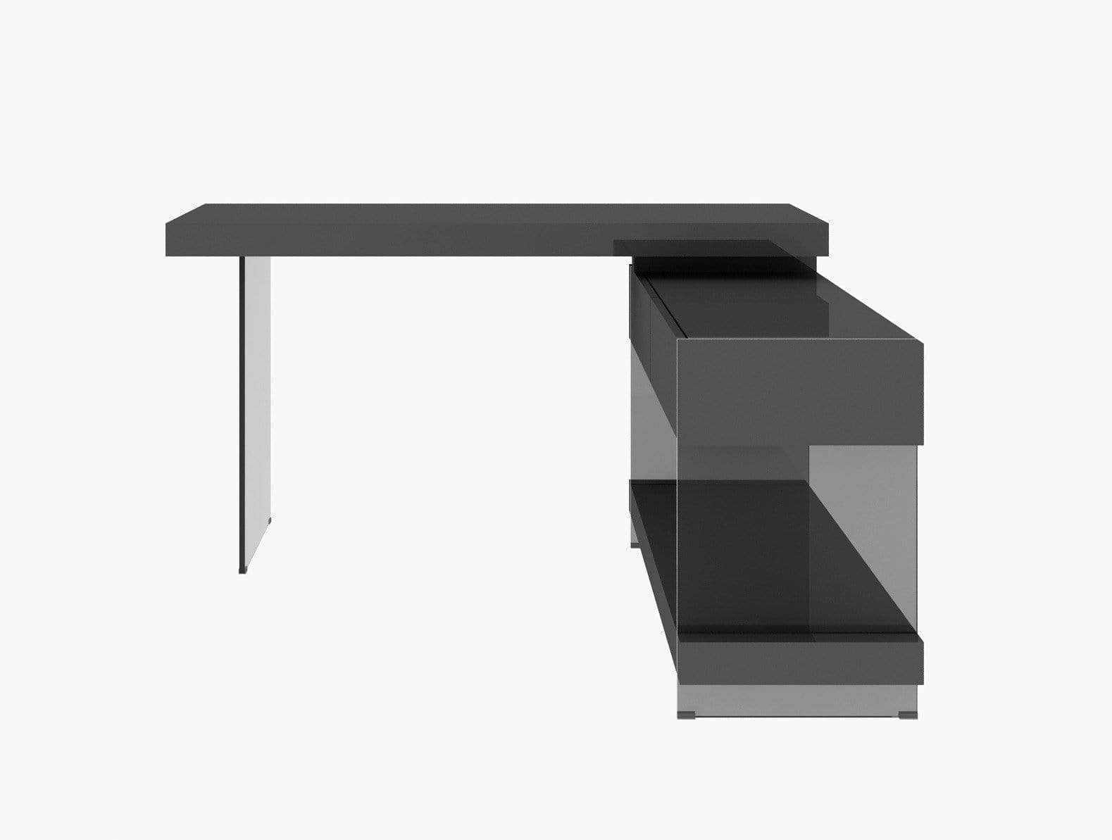 J and M Furniture Desk Cloud Modern Desk in High Gloss