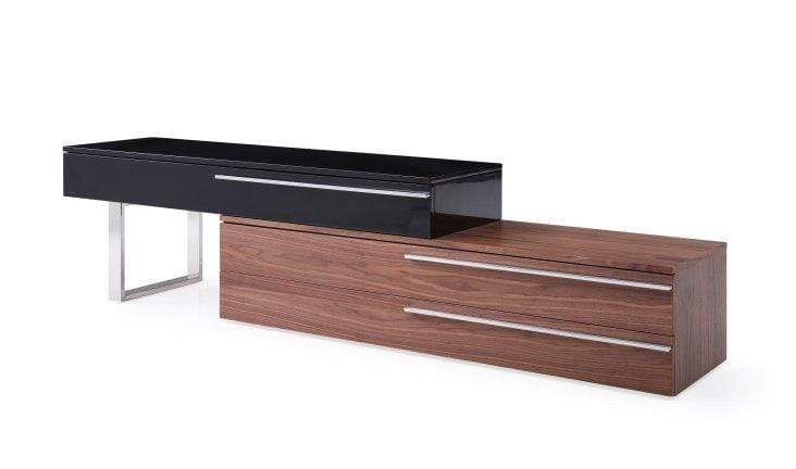 J and M Furniture TV Stand & Entertainment Centers Walnut in Black Hudson TV Base in Various Colors