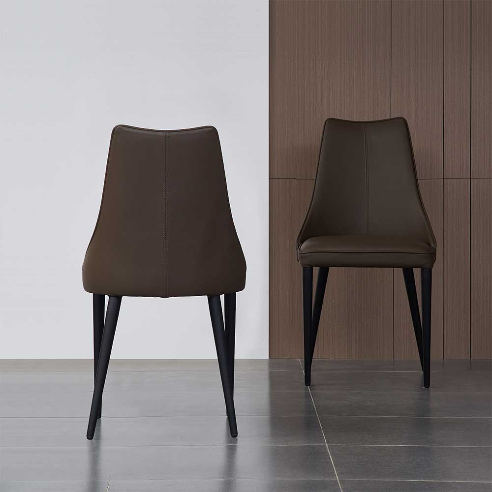 Milano Leather Dining Chair in Chocolate