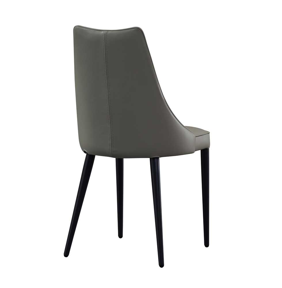 Milano Leather Dining Chair in Light Grey