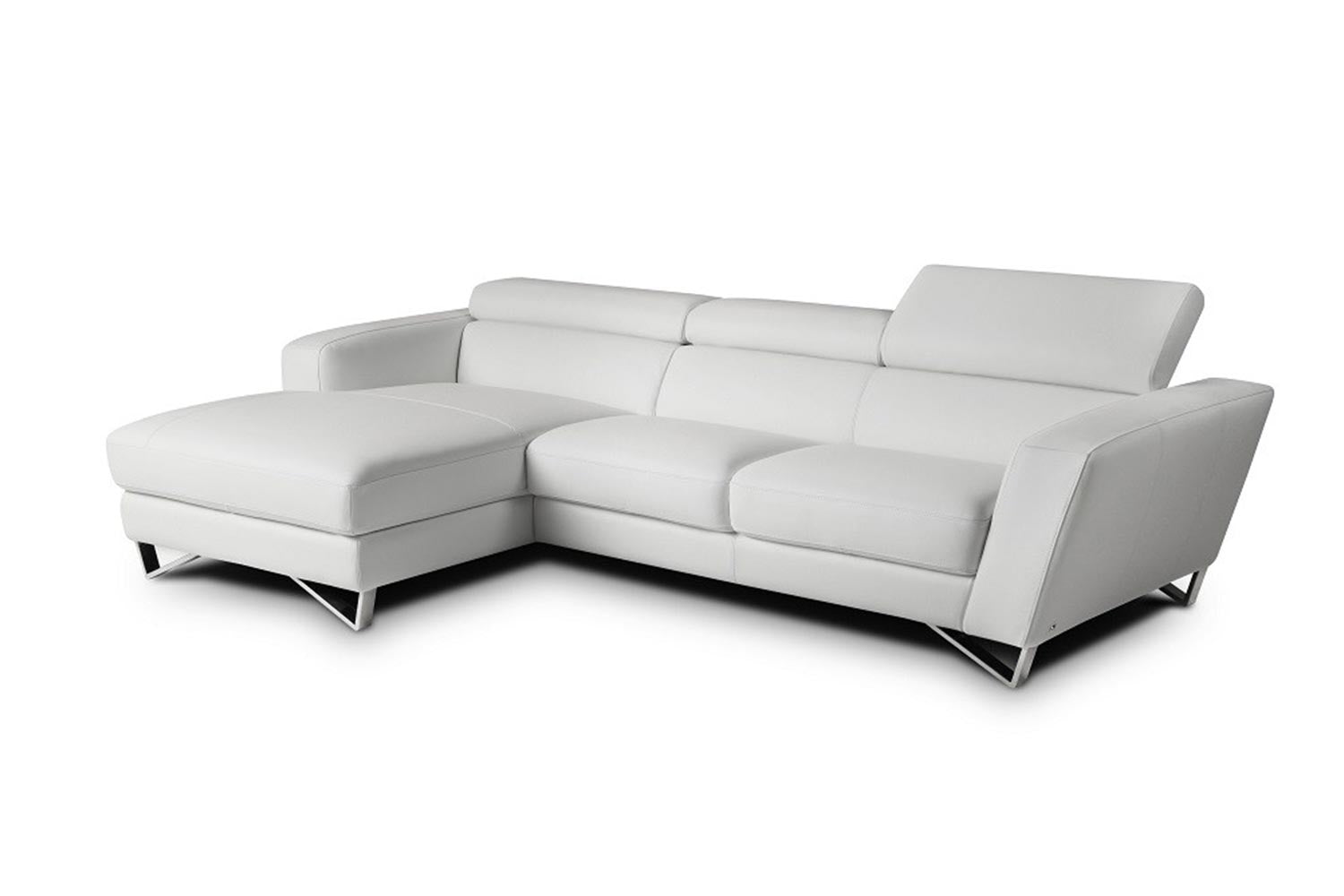 Sparta Leather Mini Sectional In White